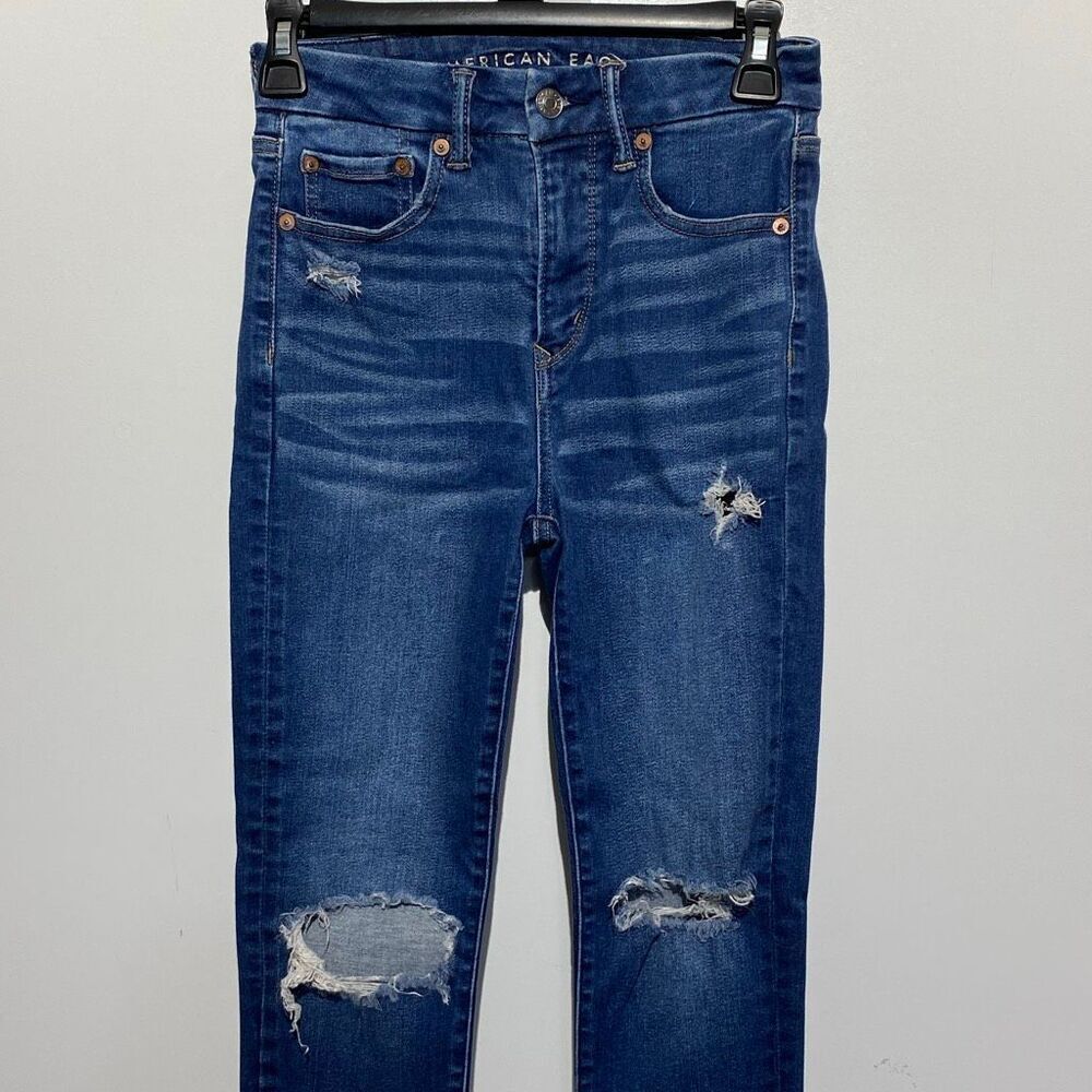American Eagle Women's Blue The Luxe Jean Super Hi-Rise Jegging Size 0 Short